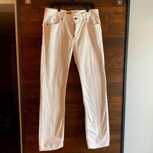 GUESS Men’s Lincoln Slim Straight White Jeans Denim Size 34